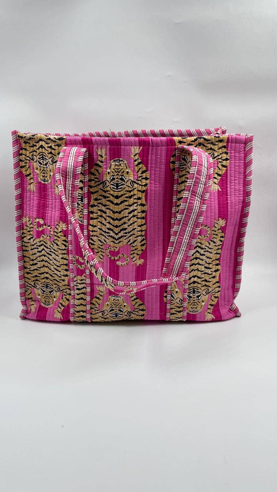 100% Cotton Kantha Quilted Boho Reversible Animal Tote Bag