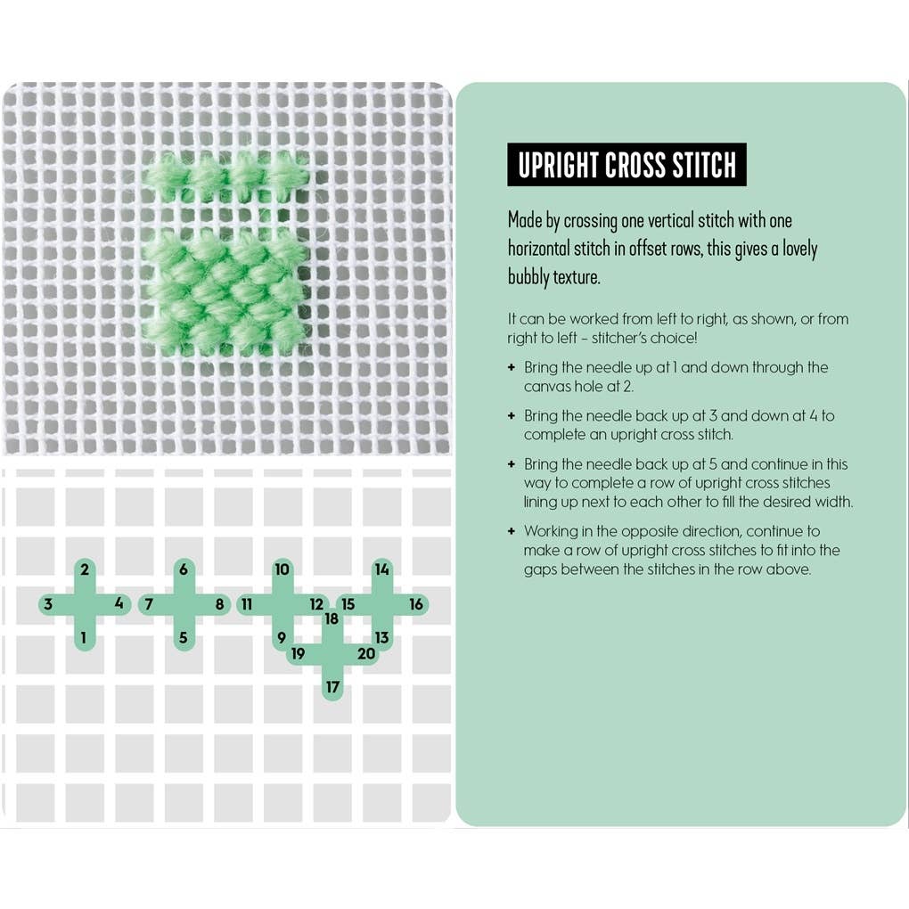 Needlepoint: A modern stitch directory in 50 cards