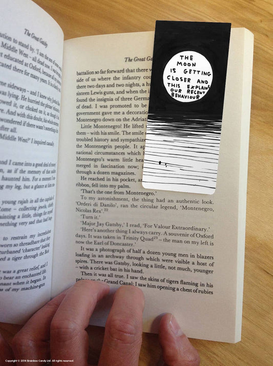 Funny Gift - The Moon Bookmark by David Shrigley