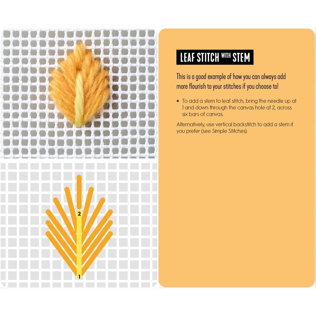 Needlepoint: A modern stitch directory in 50 cards