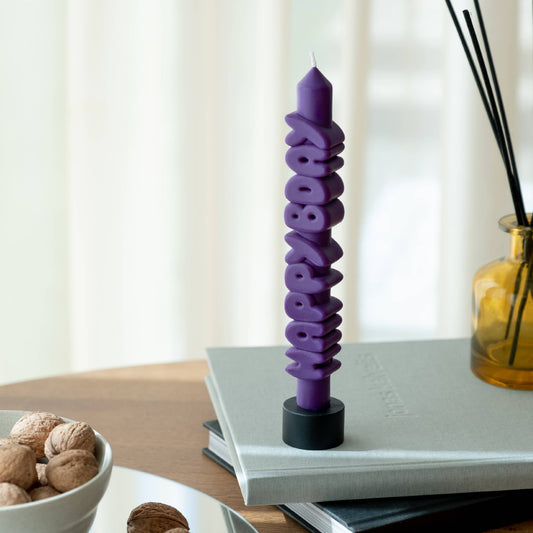 CandleHand Taper candle - HAPPY BDAY - Indigo
