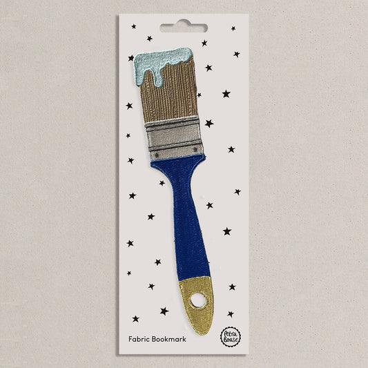 Blue Paintbrush | Embroidered Fabric Bookmark