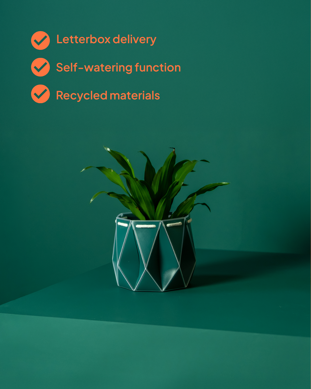 11cm Self-Watering Indoor Plant Pot | Dark Teal | Best Seller