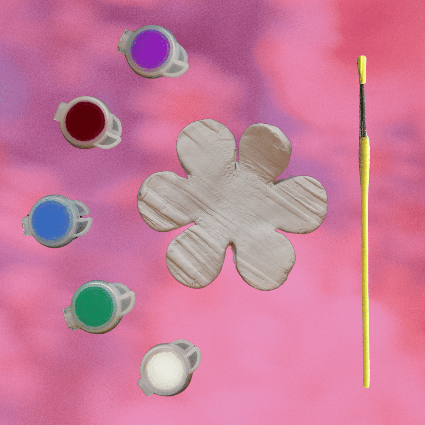 Clay Painting Kit Flowers Paint by Numbers Kit, DIY Flower Painting, Craft