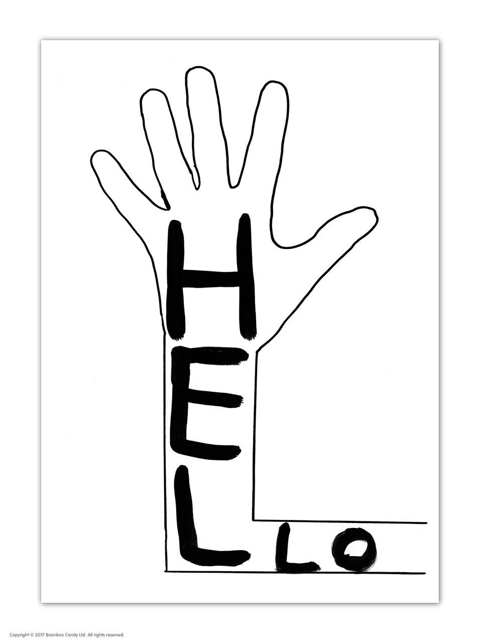 Funny A6 Art Postcard By David Shrigley - Hello