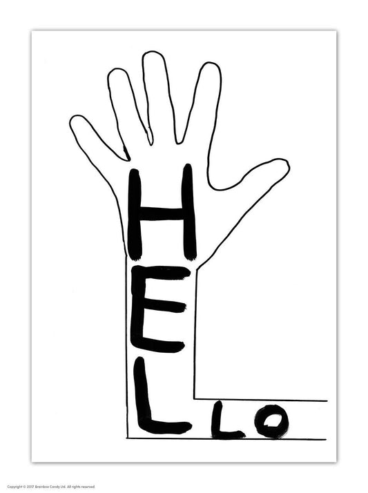 Funny A6 Art Postcard By David Shrigley - Hello