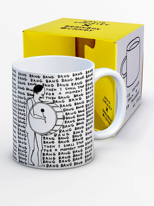 Funny Gift - Bang Bang Bang Mug by David Shrigley