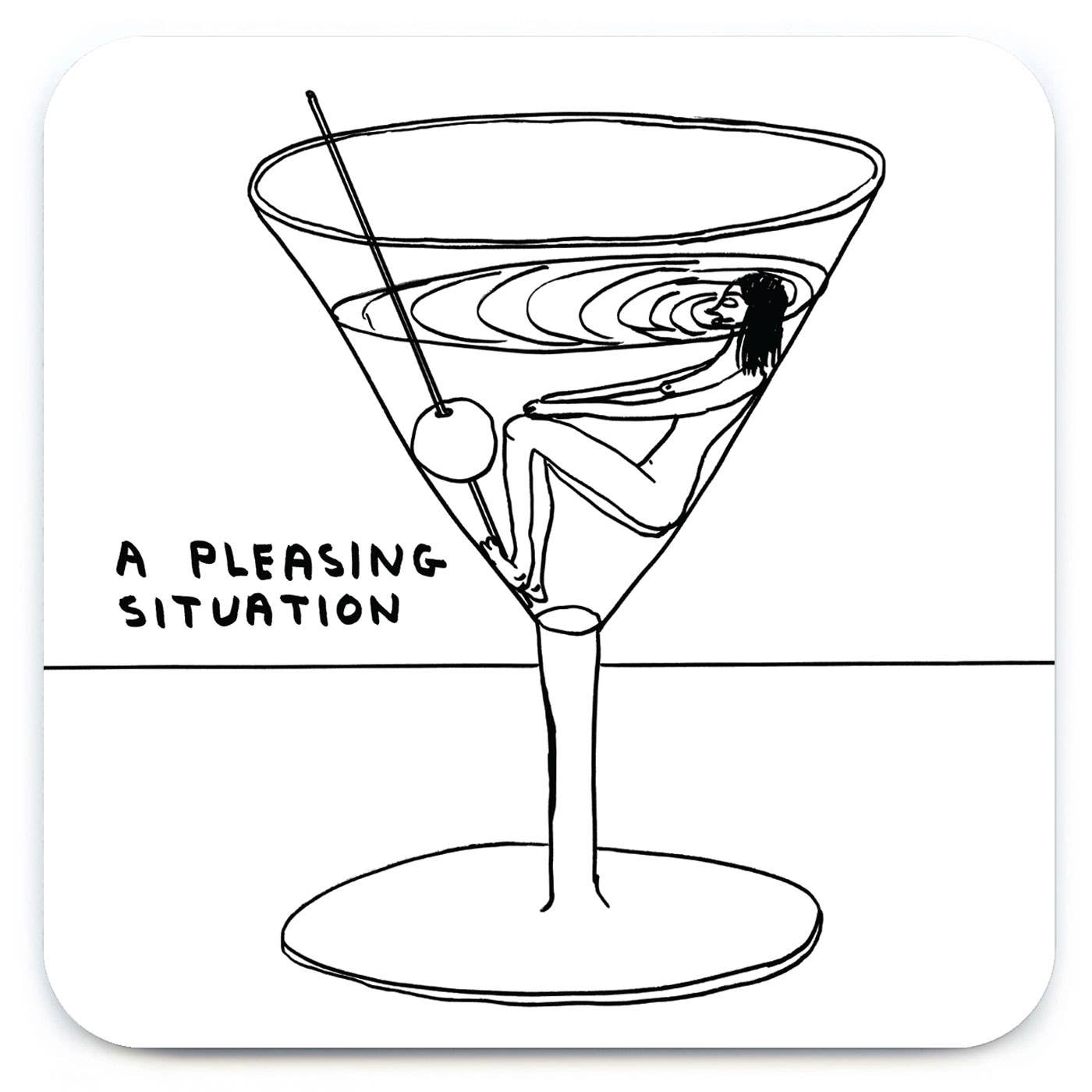 Funny Gift David Shrigley Coaster - A Pleasing Situation