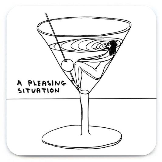 Funny Gift David Shrigley Coaster - A Pleasing Situation