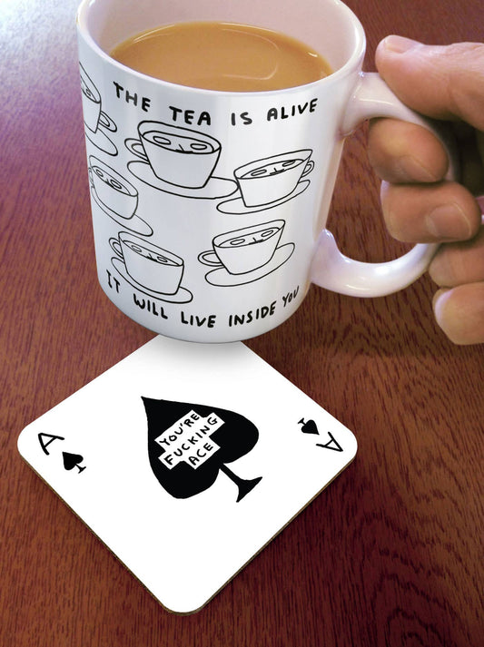 Funny Gift David Shrigley Coaster - Fucking Ace