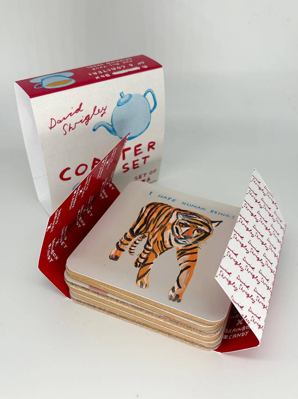 Funny Gift David Shrigley Coaster Set - 6 Designs (Set 2)