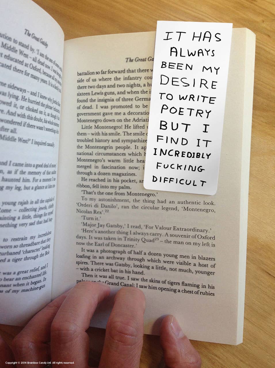 Funny Gift - David Shrigley Magnetic Bookmark - Write Poetry