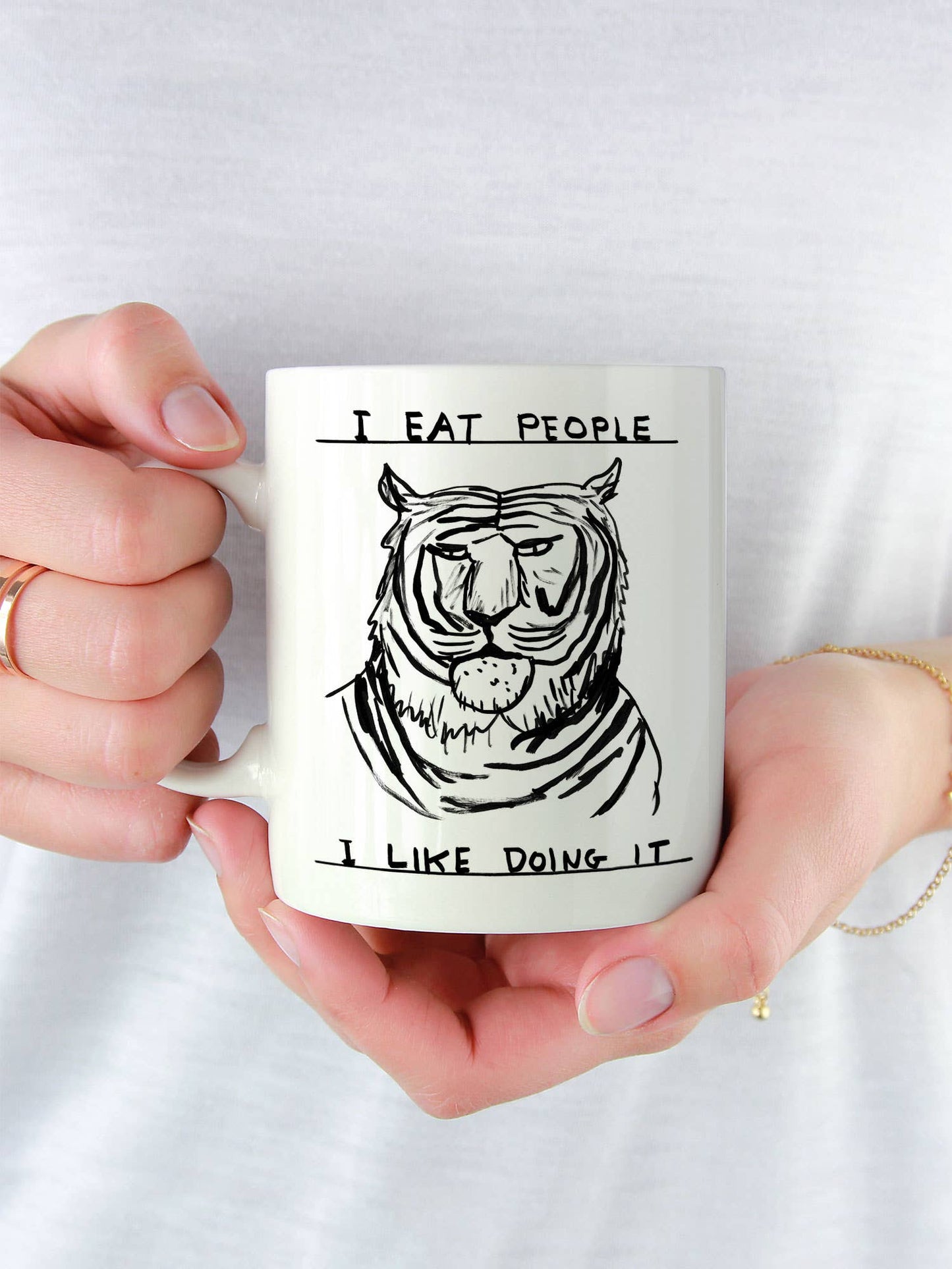 Funny Gift David Shrigley Mug - I Eat People