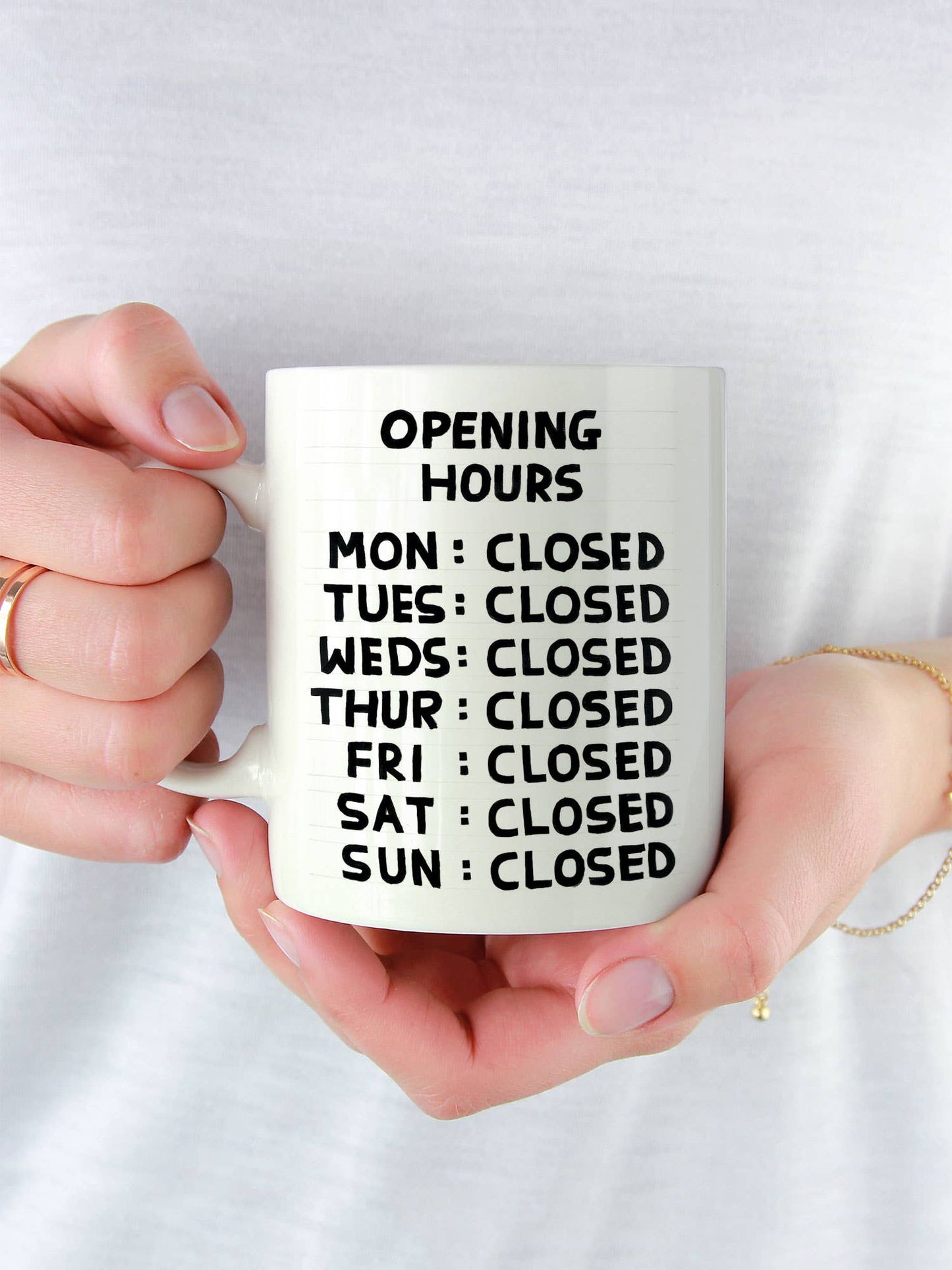 Funny Gift David Shrigley Mug - Opening Hours