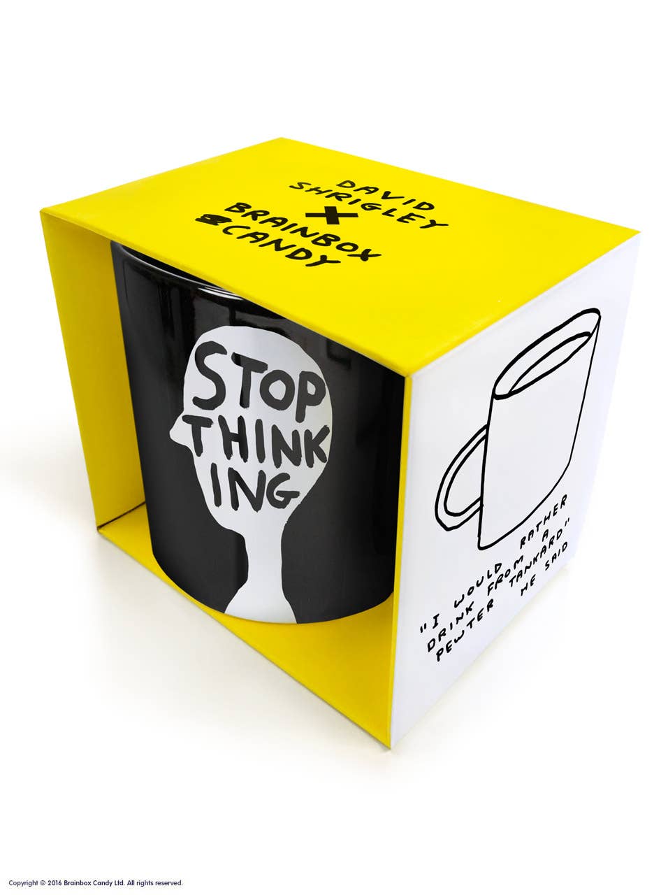 Funny Gift David Shrigley Mug - Stop Thinking