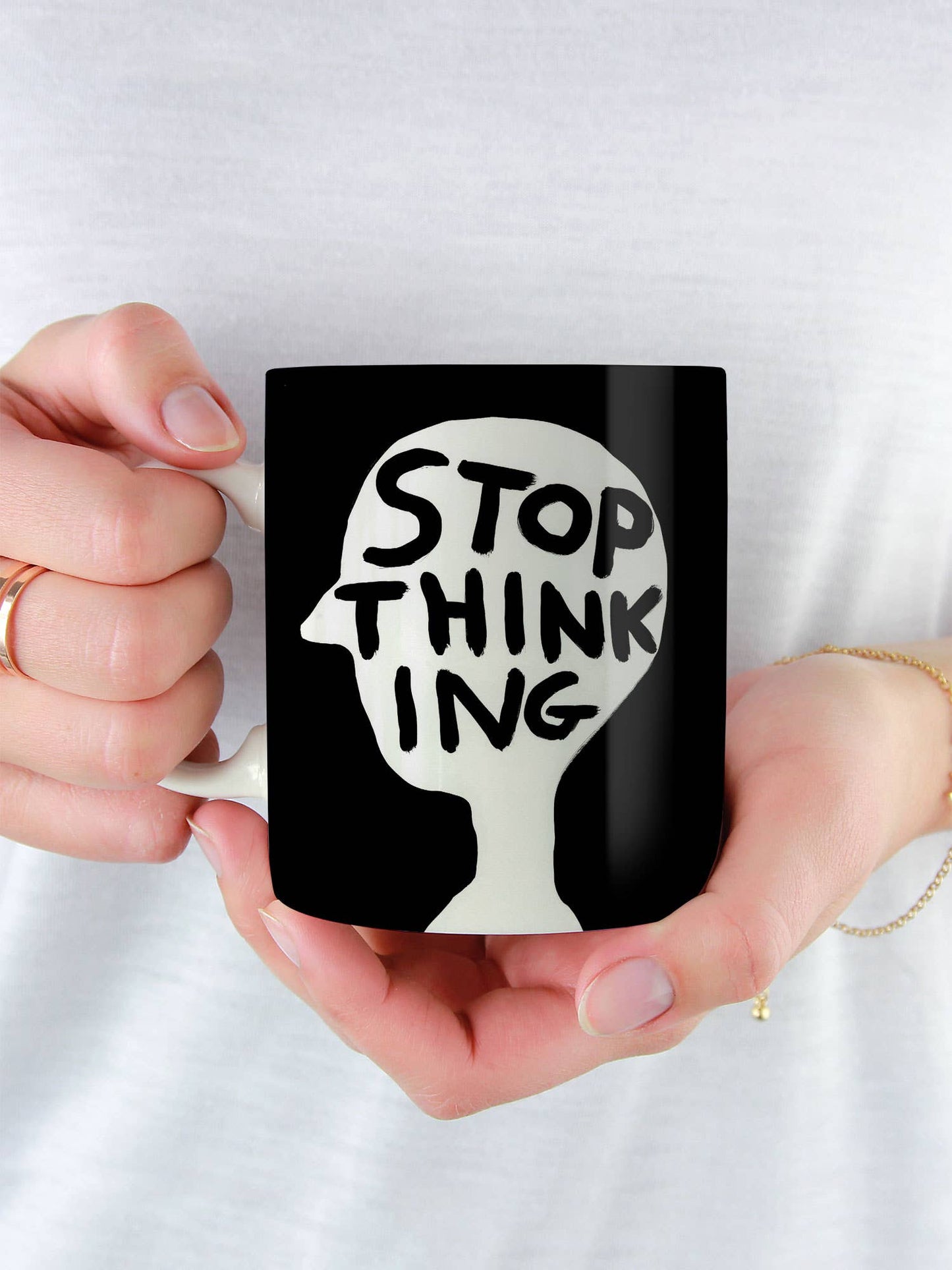 Funny Gift David Shrigley Mug - Stop Thinking