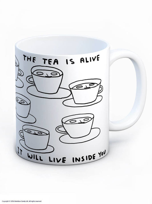 Funny Gift David Shrigley Mug - Tea Is Alive