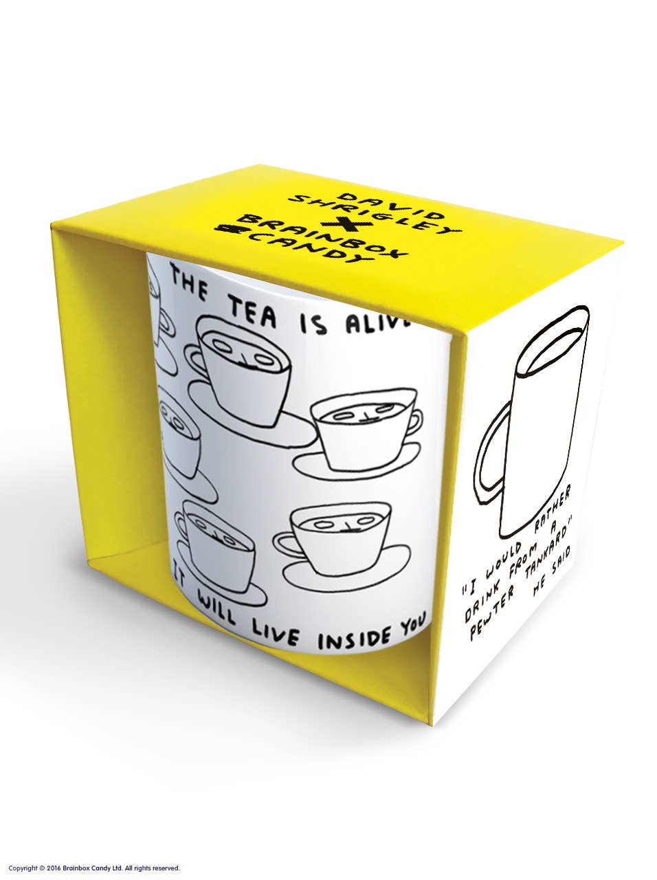 Funny Gift David Shrigley Mug - Tea Is Alive
