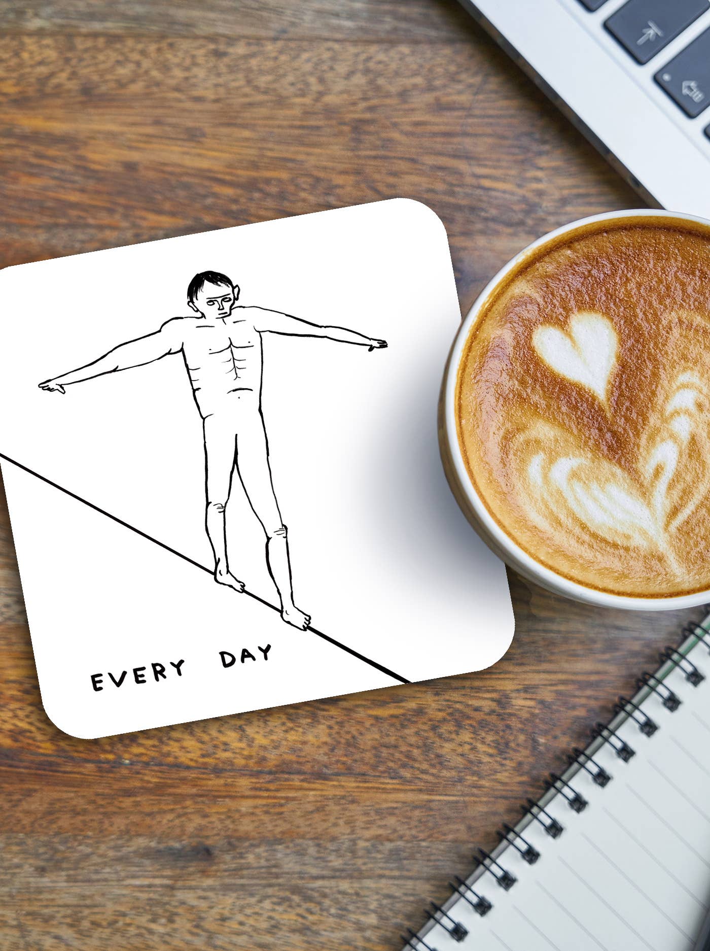 Funny Gift - Everyday Tightrope Coaster by David Shrigley