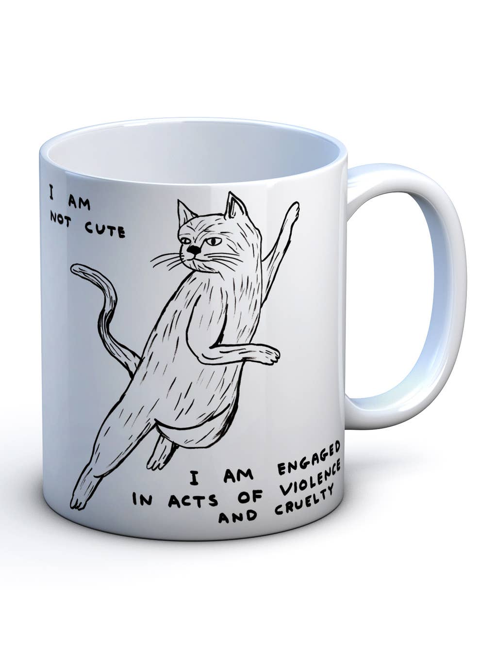 Funny Gift - I Am Not Cute Mug by David Shrigley