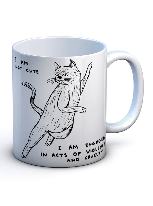 Funny Gift - I Am Not Cute Mug by David Shrigley