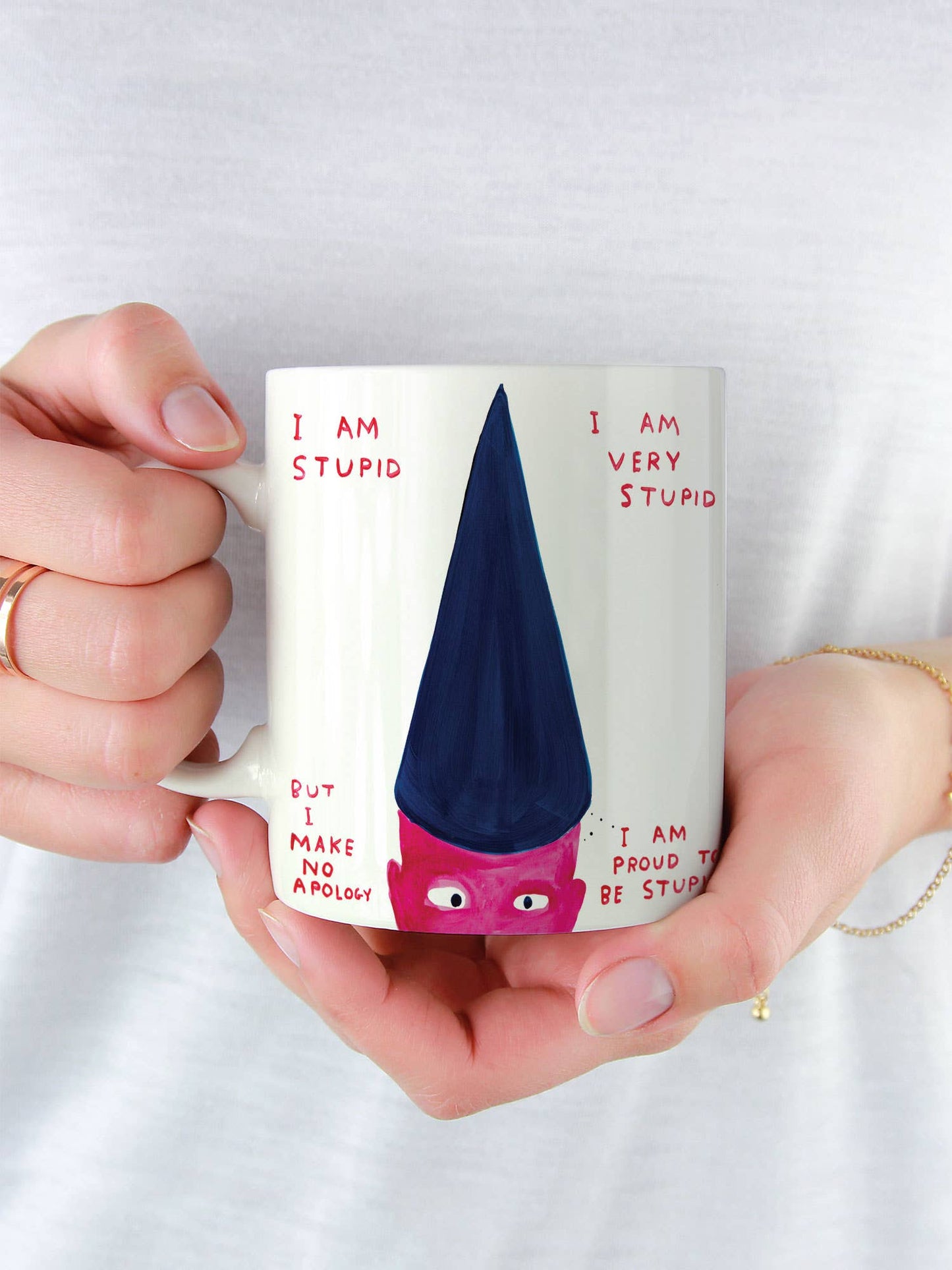 Funny Gift - I Am Stupid Mug by David Shrigley