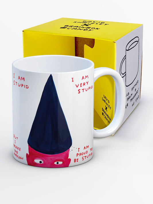 Funny Gift - I Am Stupid Mug by David Shrigley