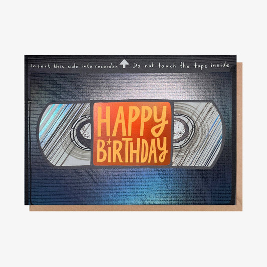 Greeting Card - "Happy Birthday" Vhs Tape (Foil Finish)