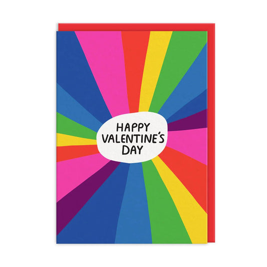 Happy Valentines Day Rainbow Greeting Card (12571)