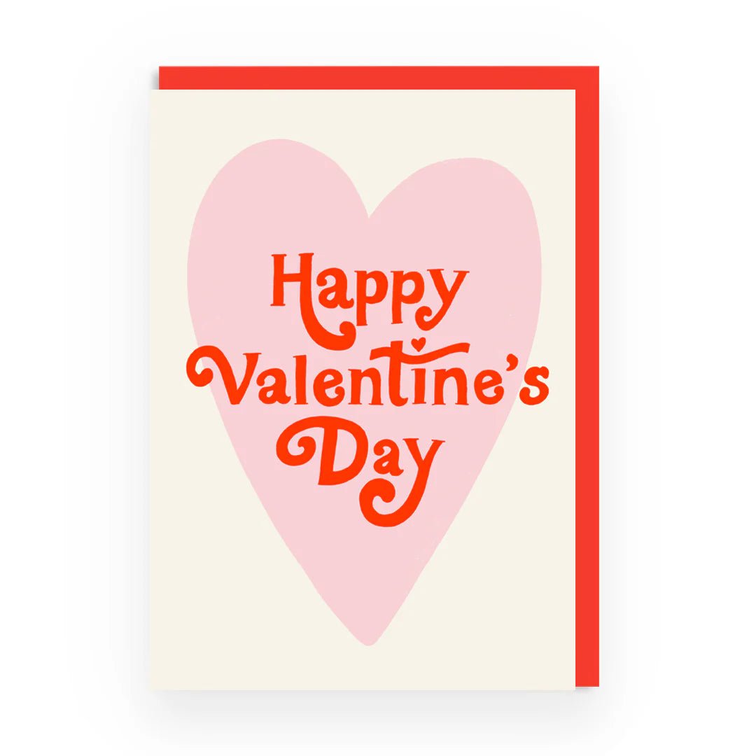 Happy Valentine's Day Retro Heart Greeting Card (5989)
