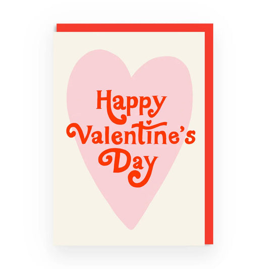 Happy Valentine's Day Retro Heart Greeting Card (5989)