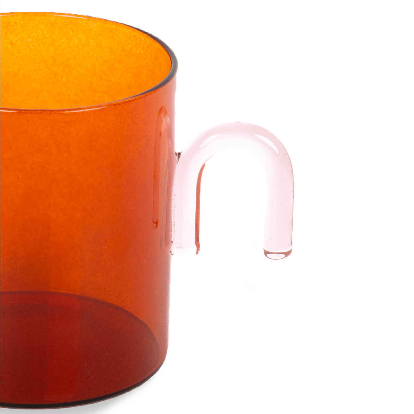 Helio Ferretti Arch Handled Glass Mug - Amber & Pink