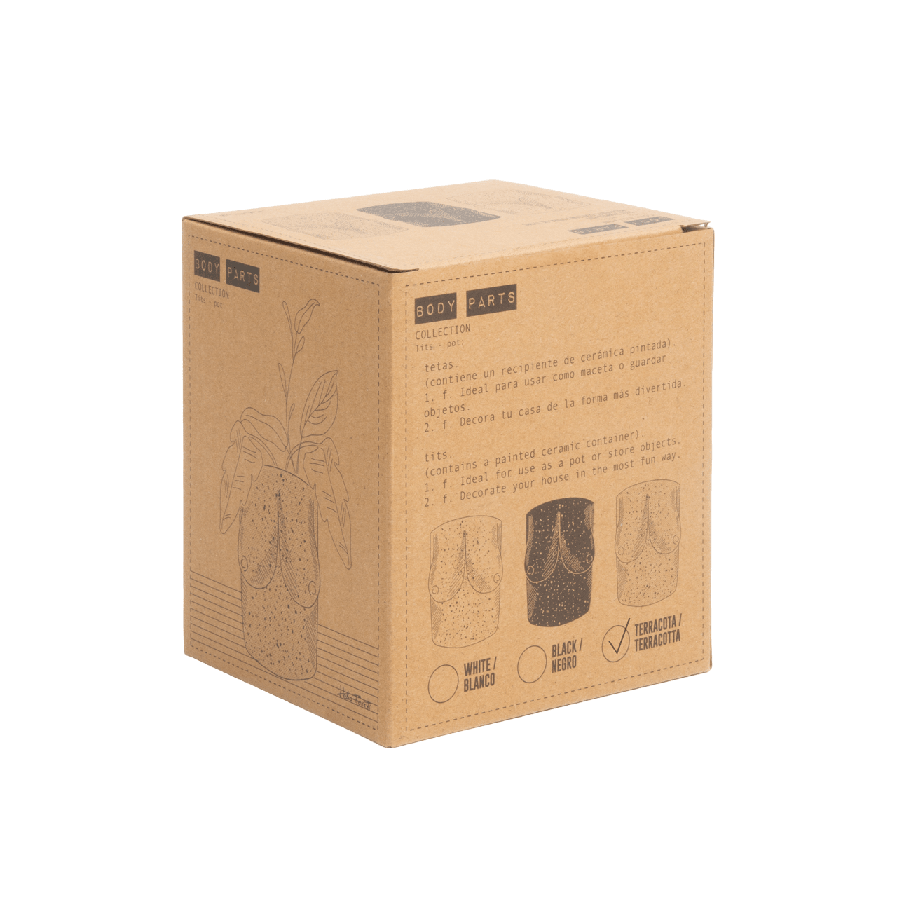 Helio Ferretti Body Shapes Boobs Flower Vase Terracotta