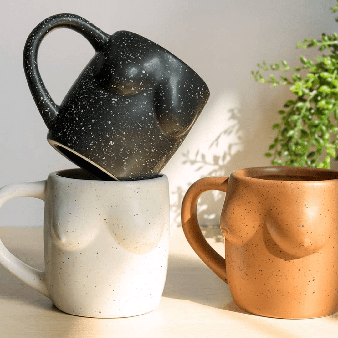 Helio Ferretti Body Shapes Boobs Round Mug - Terracotta