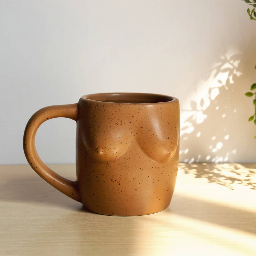 Helio Ferretti Body Shapes Boobs Round Mug - Terracotta