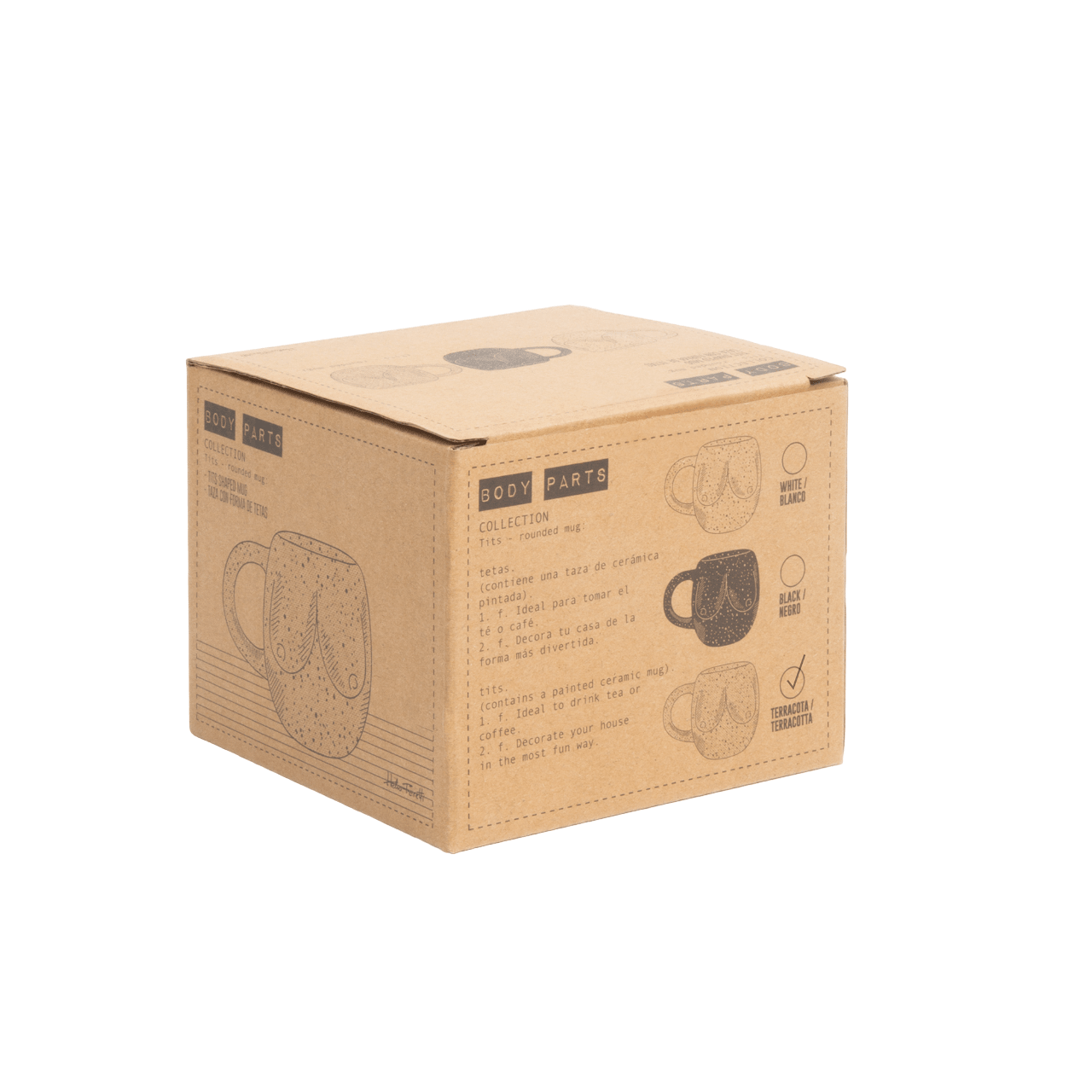 Helio Ferretti Body Shapes Boobs Round Mug - Terracotta
