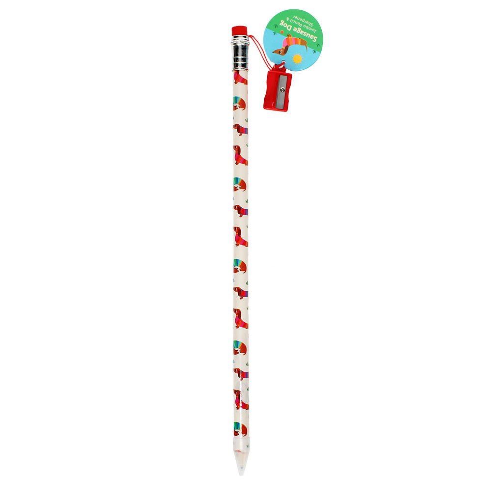 Jumbo pencil with sharpener - Sunny Sausage Dog