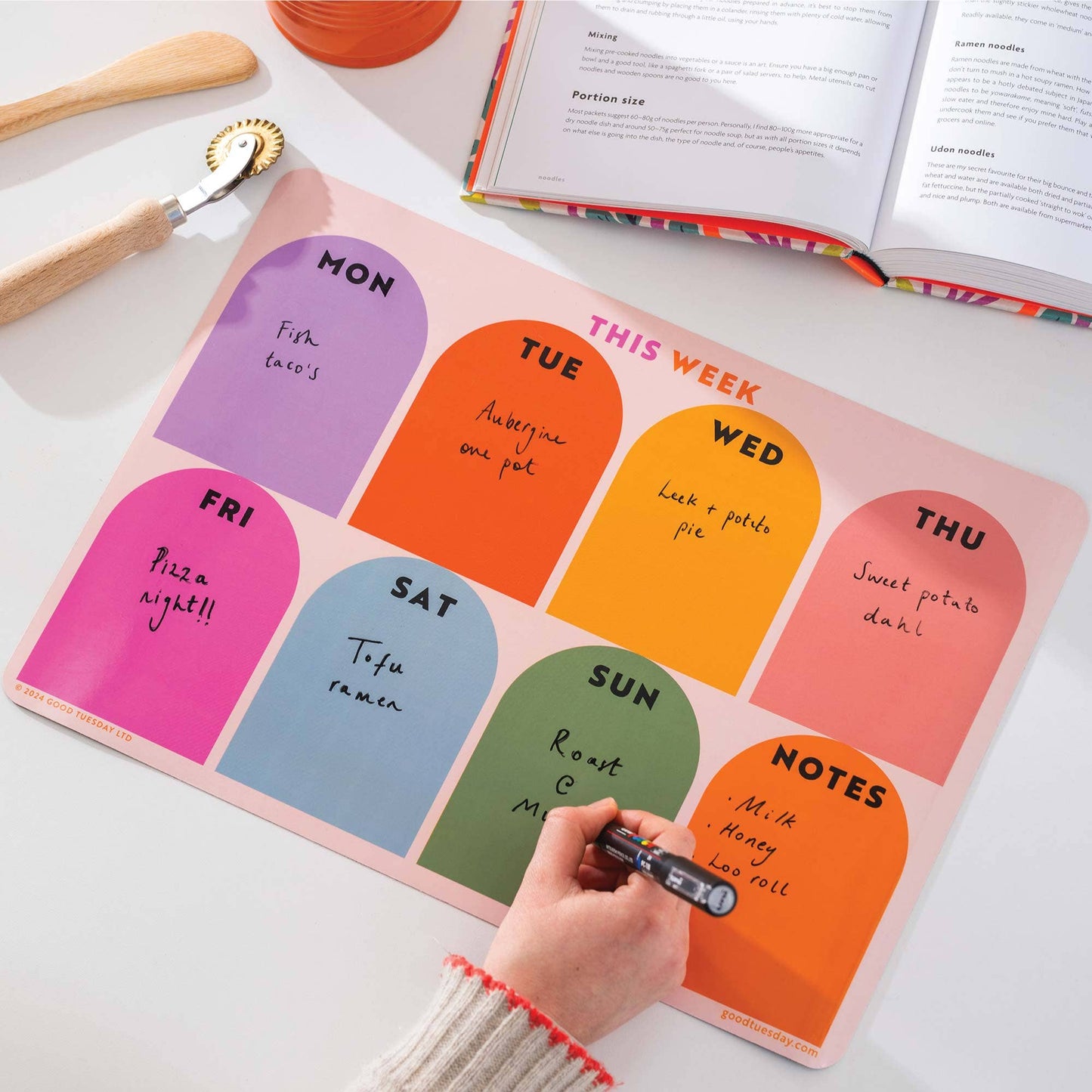 Large A3 Magnetic Weekly Planner | Rainbow Arches | Fridge Magnet Planner