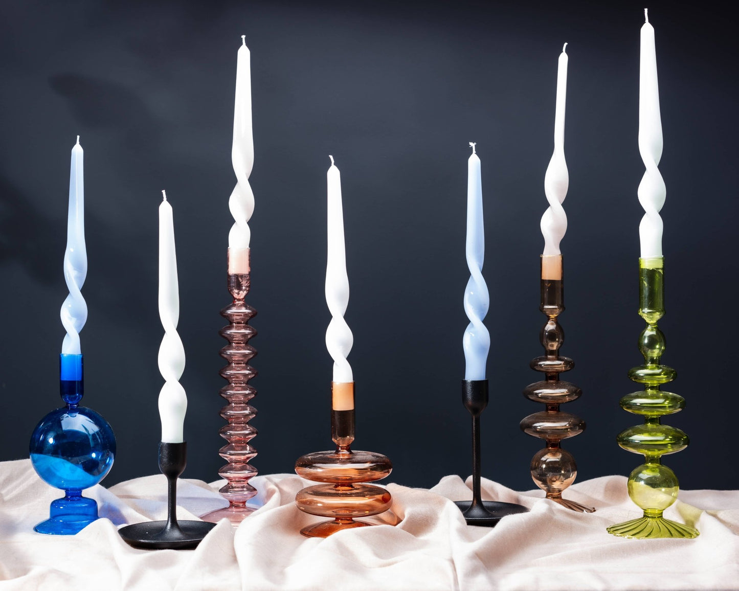 MÆGEN Twist Taper Candles - 3 Pack - Ice White