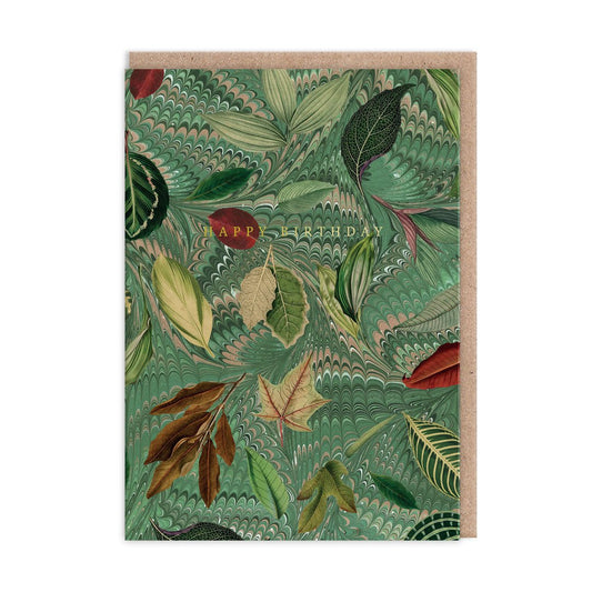 Marble Leaves Greeting Card