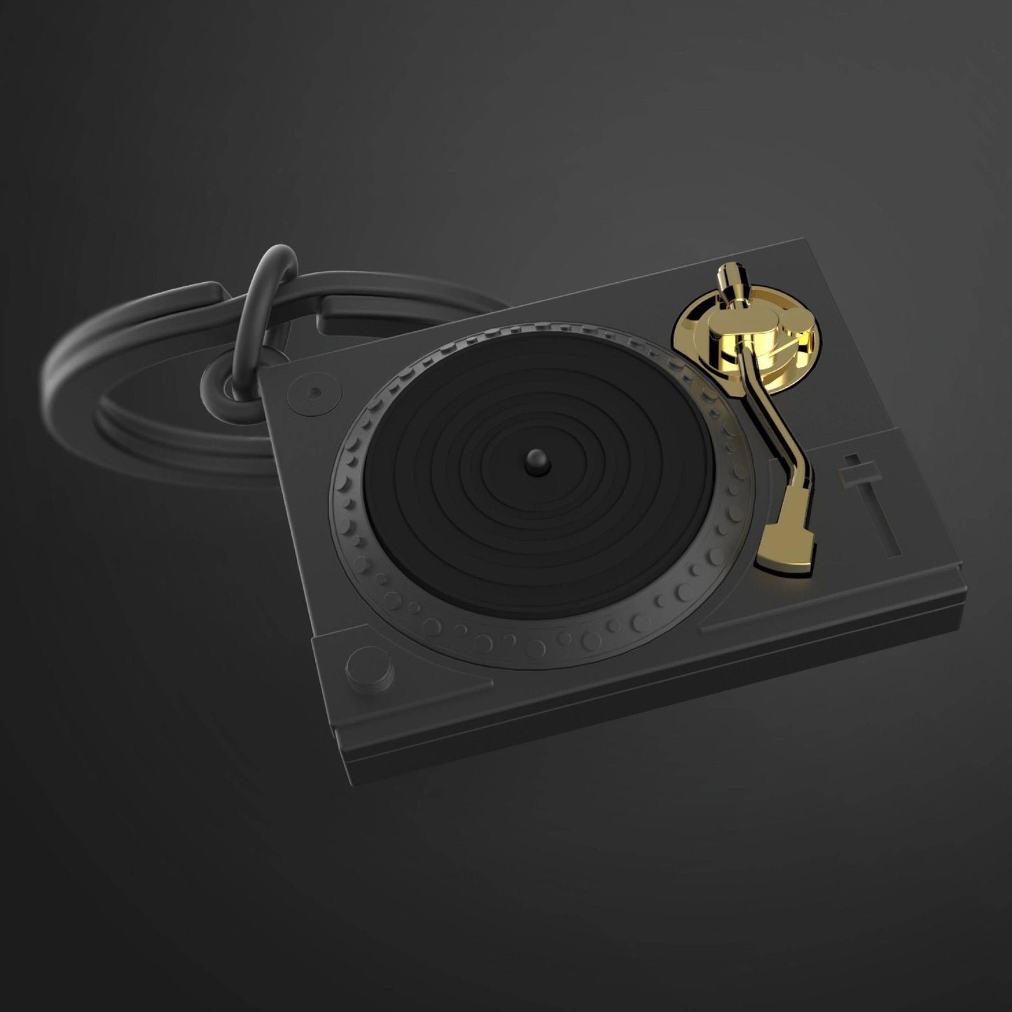 Metalmorphose Matt Grey & Gold Turntable Keyring