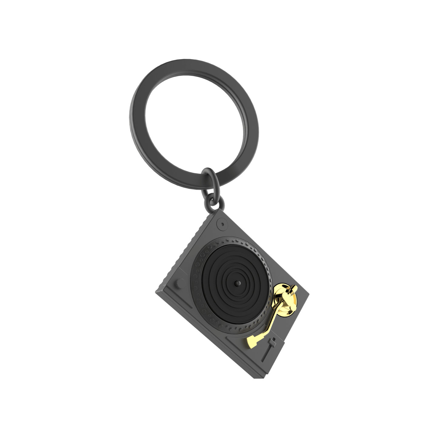 Metalmorphose Matt Grey & Gold Turntable Keyring