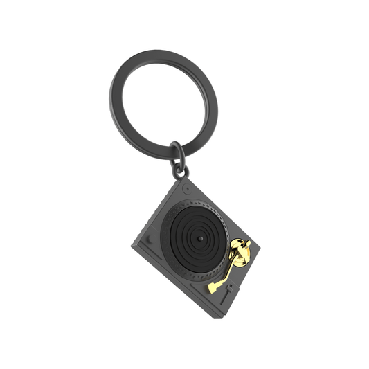 Metalmorphose Matt Grey & Gold Turntable Keyring