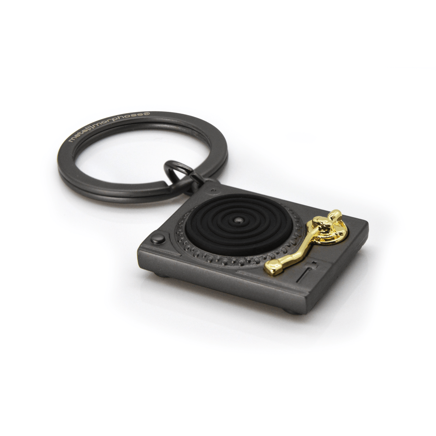 Metalmorphose Matt Grey & Gold Turntable Keyring