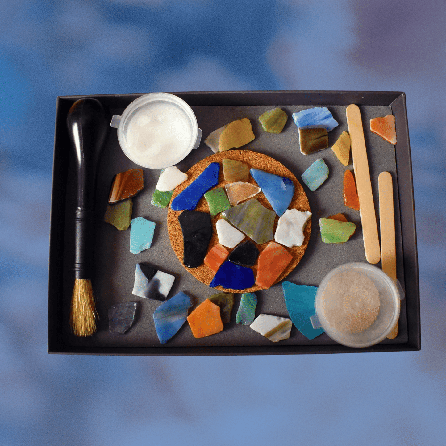 Mosaics, Craft Kit with Glass Tiles & Instructions