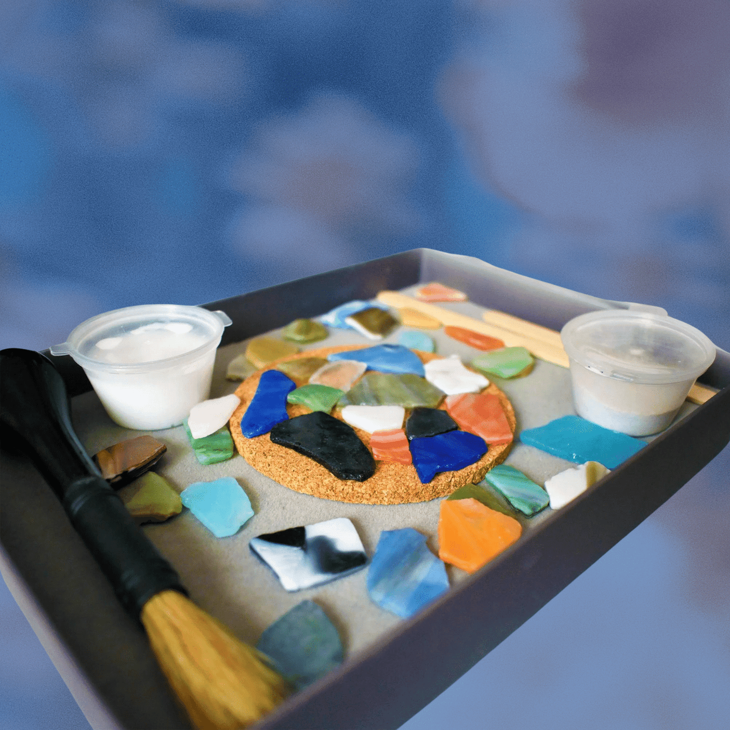 Mosaics, Craft Kit with Glass Tiles & Instructions