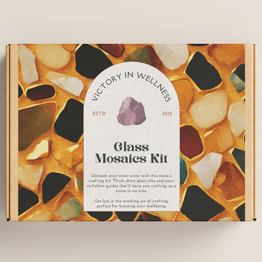 Mosaics, Craft Kit with Glass Tiles & Instructions