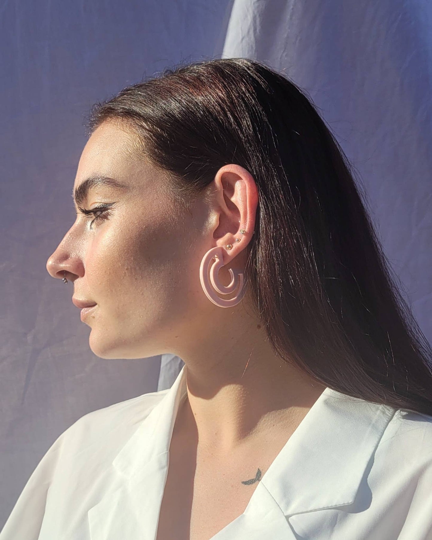 Outline Earrings- White