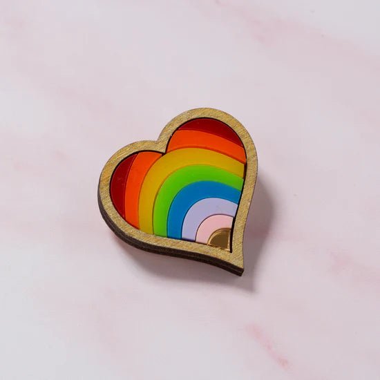 Rainbow Heart Brooch