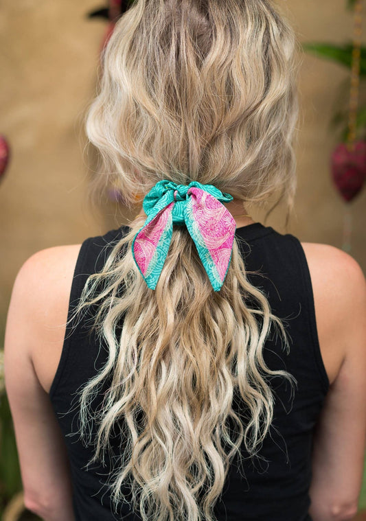 Recycled Sari Scrunchie With Tie
